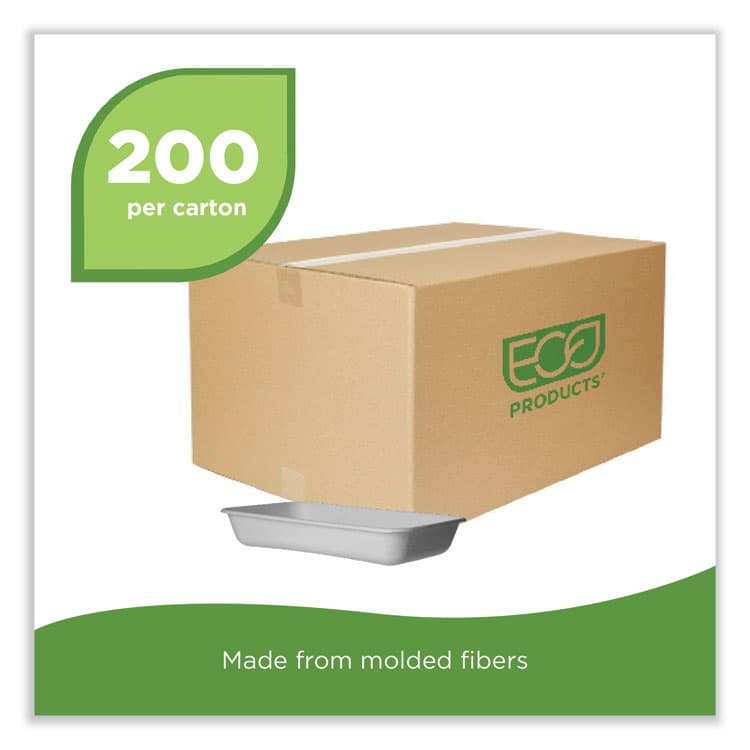ECO-PRODUCTS,INC. WorldView Renewable Molded Fiber Containers, 10.47 x 10.47 x 1.76, White, 200/Carton (ECOEPSCRC107) thumbnail 4