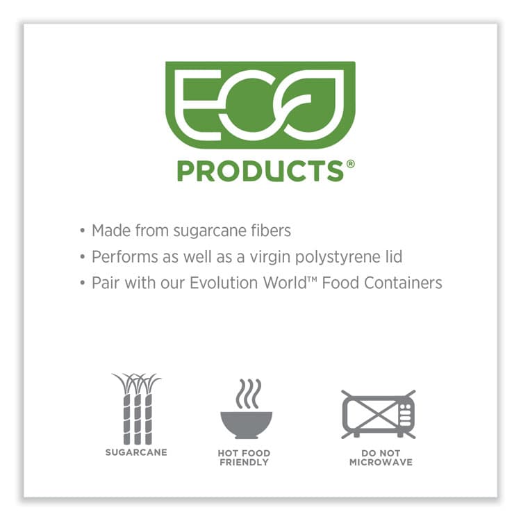 ECO-PRODUCTS,INC. Evolution World EcoLid 25% Recycled Food Container Lid, Fits 12 to 32 oz Containers, White, Plastic, 500/Carton (ECOEPBRSCLIDL) thumbnail 2