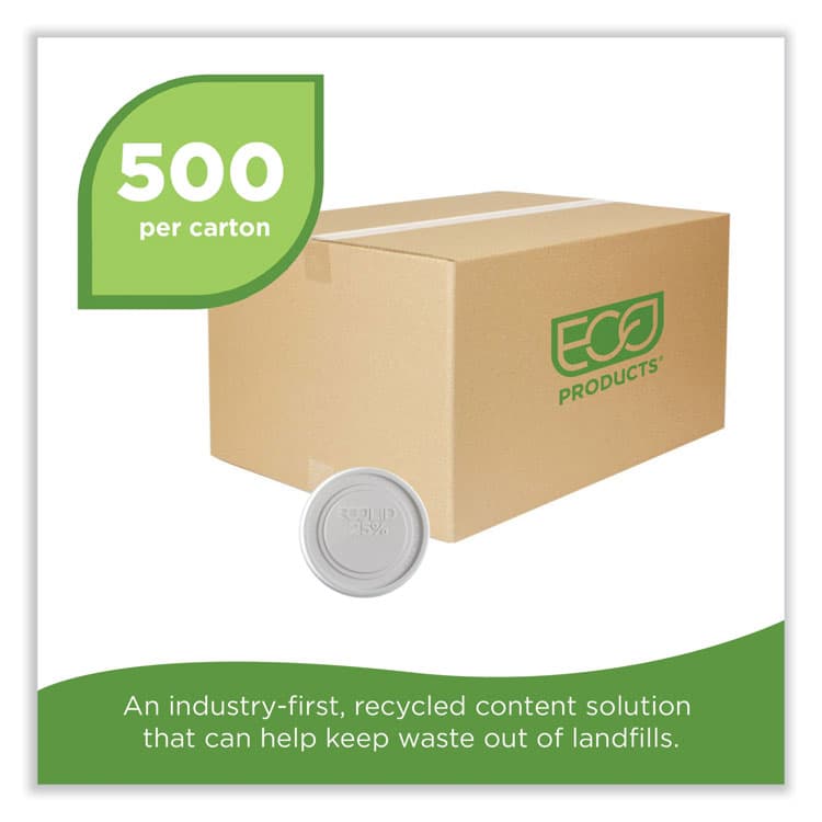 ECO-PRODUCTS,INC. Evolution World EcoLid 25% Recycled Food Container Lid, Fits 12 to 32 oz Containers, White, Plastic, 500/Carton (ECOEPBRSCLIDL) thumbnail 3