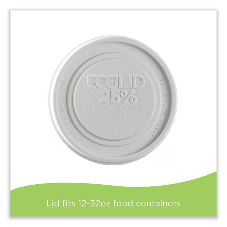 ECO-PRODUCTS,INC. Evolution World EcoLid 25% Recycled Food Container Lid, Fits 12 to 32 oz Containers, White, Plastic, 500/Carton (ECOEPBRSCLIDL) thumbnail 4