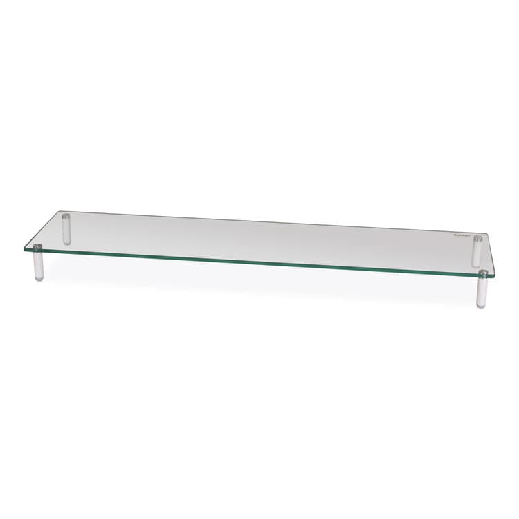 KANTEK . Extra Wide Glass Monitor Riser, 39.4" x 10.2" x 3.25", Clear, Supports 60 lbs (KTKMS380)
