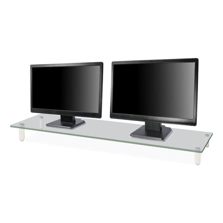 KANTEK . Extra Wide Glass Monitor Riser, 39.4" x 10.2" x 3.25", Clear, Supports 60 lbs (KTKMS380) thumbnail 4