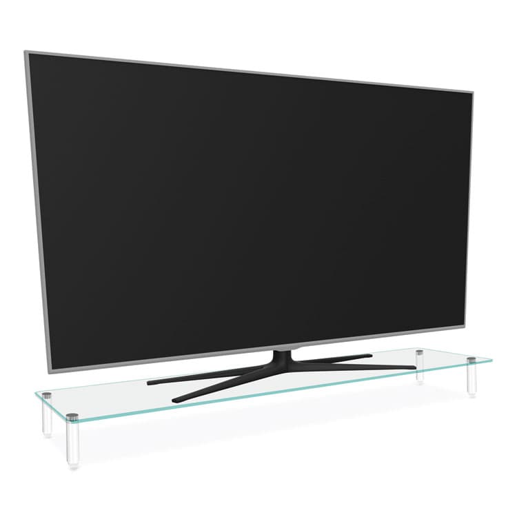 KANTEK . Extra Wide Glass Monitor Riser, 39.4" x 10.2" x 3.25", Clear, Supports 60 lbs (KTKMS380) thumbnail 2