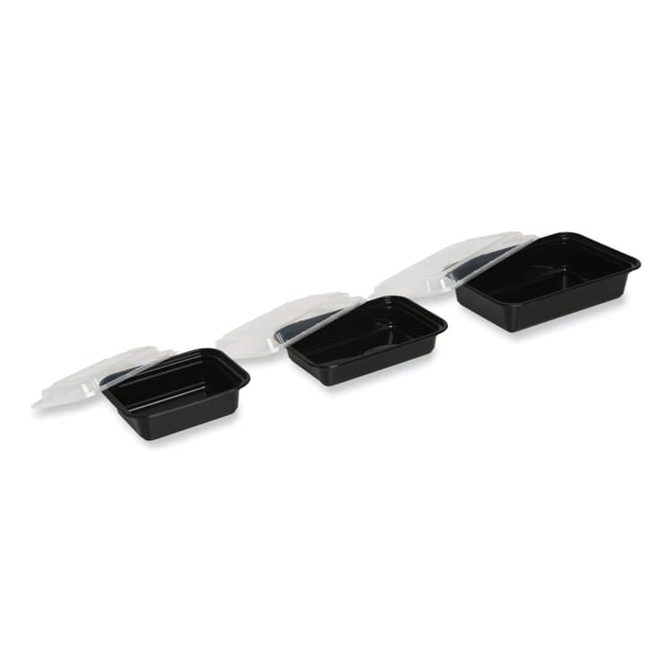 GEN Microwavable Food Container with Lid, Rectangular, 24 oz, 7.48 x 5.03 x 2.48, Black/Clear, Plastic, 150/Carton (GENTORECT24) thumbnail 4