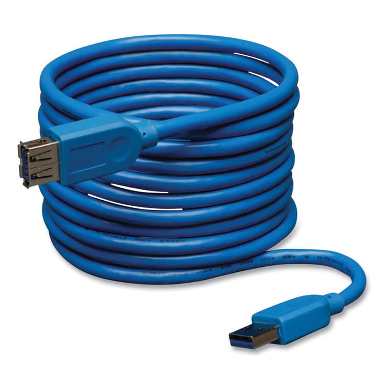 EATON CORPORATION USB 3.0 SuperSpeed Extension Cable, 10 ft, Blue (TRPU324010) thumbnail 2