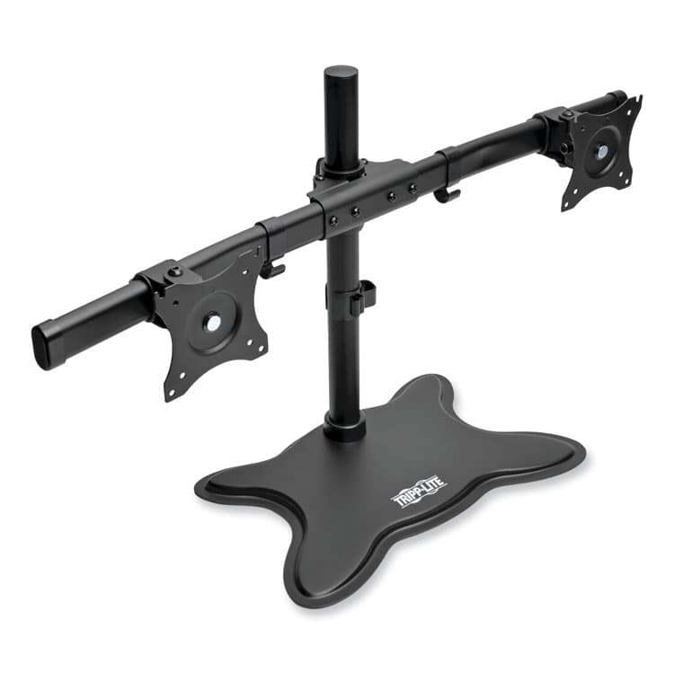 EATON CORPORATION Dual Desktop Monitor Stand, For 13" to 27" Monitors, 31.69" x 10" x 18.11", Black, Supports 26 lb (TRPDDR1327SDD) thumbnail 2