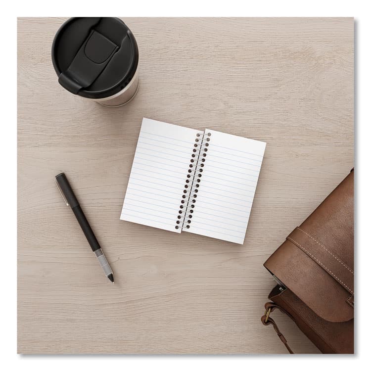 UNIVERSAL OFFICE PRODUCTS Wirebound Memo Book, Narrow Rule, Red Cover, (50) 5 x 3 Sheets, 12/Pack (UNV20453) thumbnail 4