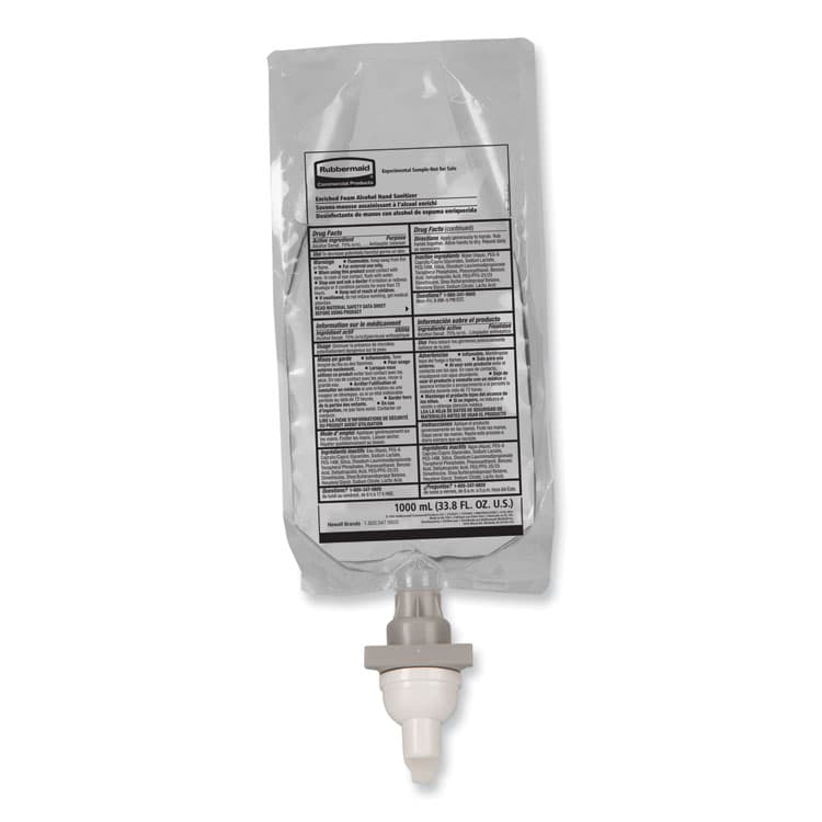 RUBBERMAID COMMERCIAL PROD. AutoFoam Refill With Alcohol Foam Hand Sanitizer, Clear, 1,000 mL, Fragrance-Free, 4/Carton (RCP2080803) thumbnail 3