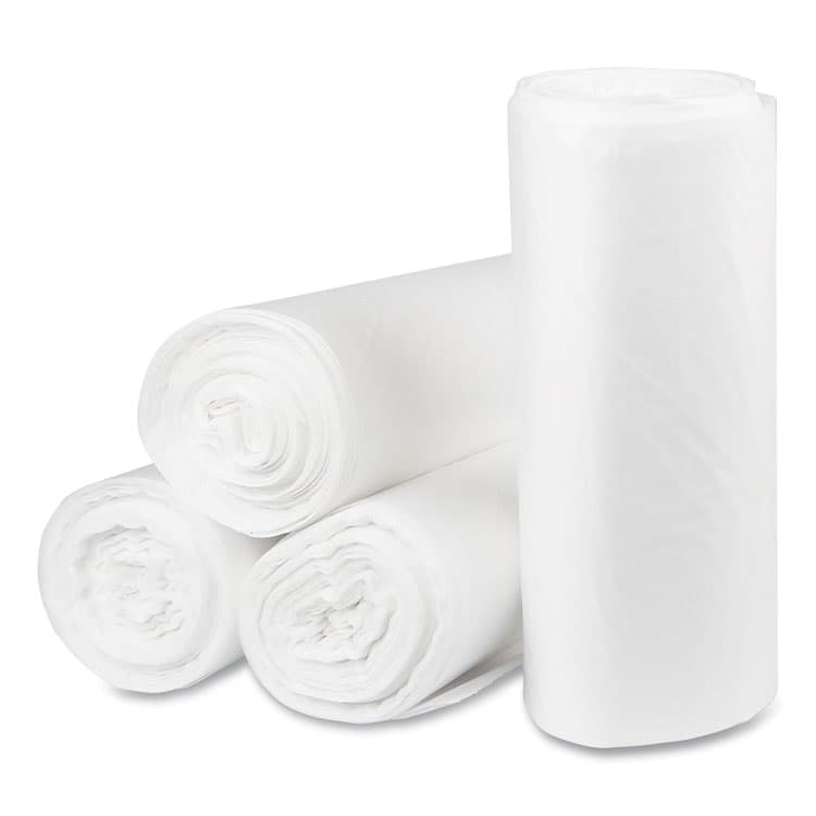PITT PLASTICS Eco Strong Plus Can Liners, 40 gal, 1.35 mil, 40" x 46", Natural, Perforated Roll, 100/Carton (PITPCRL4046SHN)