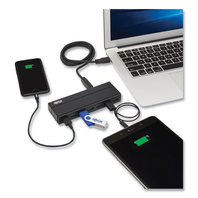 EATON CORPORATION Charging Hub 3.0, 7 Ports, Black (TRPU360007) thumbnail 3