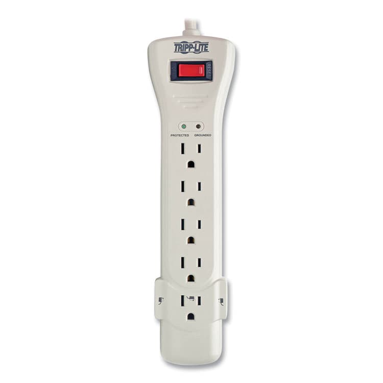 EATON CORPORATION Protect It! Surge Suppressor, 7 AC Outlets, 7 ft Cord, 2,160 J, Light Gray (TRPSUPER7) thumbnail 4