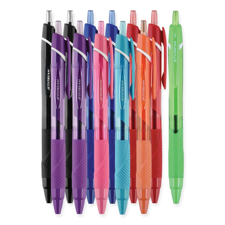 UNI Jetstream Elements Hybrid Gel Pen, Retractable, Medium 1 mm, Assorted Ink and Barrel Colors, 12/Pack (UBC70171) thumbnail 4