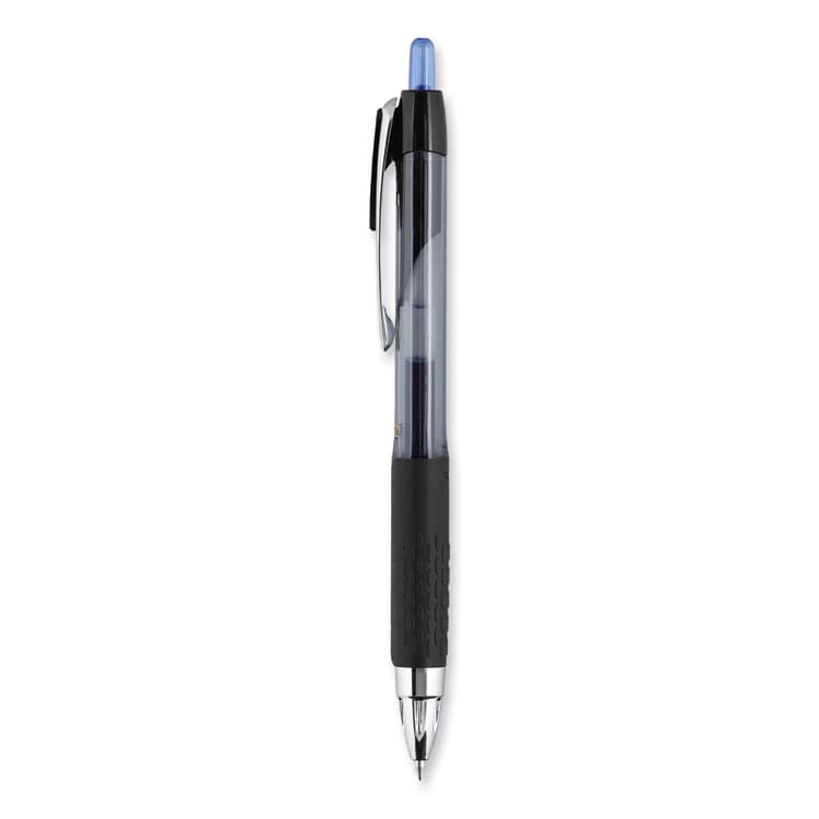 UNI 207 Ultra Micro Gel Pen, Retractable, Ultra-Micro 0.38 mm, Blue Ink, Clear/Black Barrel (UBC1790923) thumbnail 3