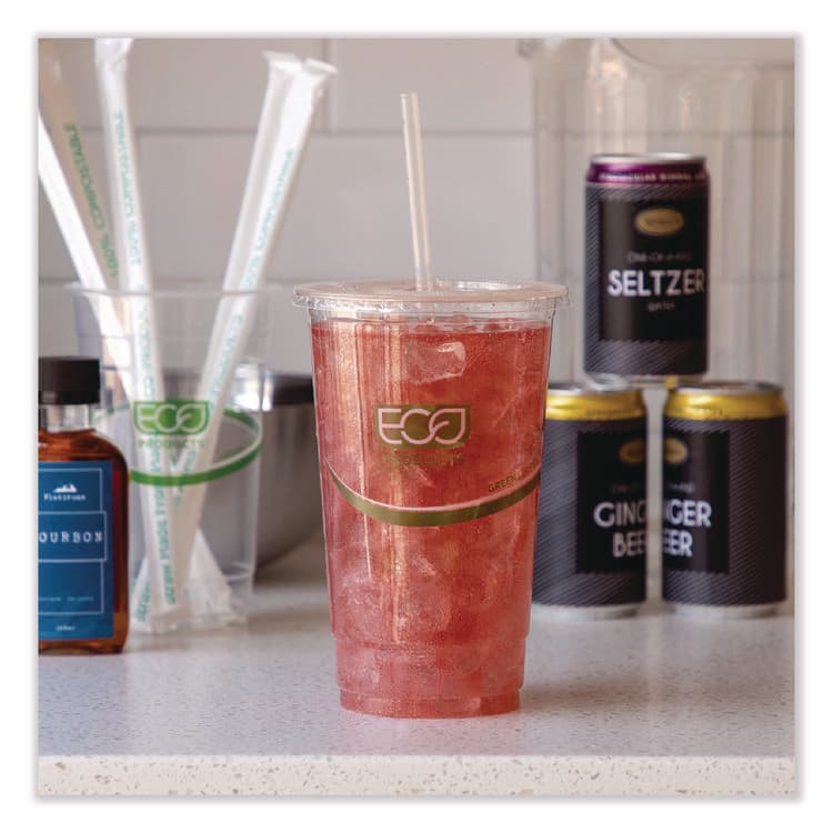 ECO-PRODUCTS,INC. GreenStripe PLA Cold Cups, 32 oz, Plastic, Clear, 1,000/Carton (ECOEPCC32GS) thumbnail 4