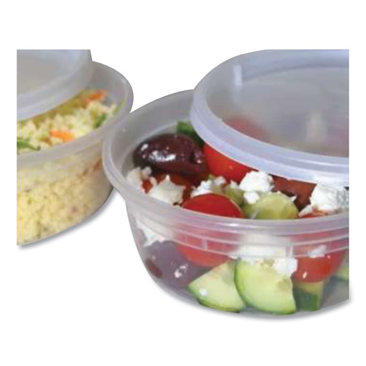 GEN Plastic Deli Container with Lid, 8 oz, Clear, Plastic, 240/Carton (GENDELI8OZ) thumbnail 4