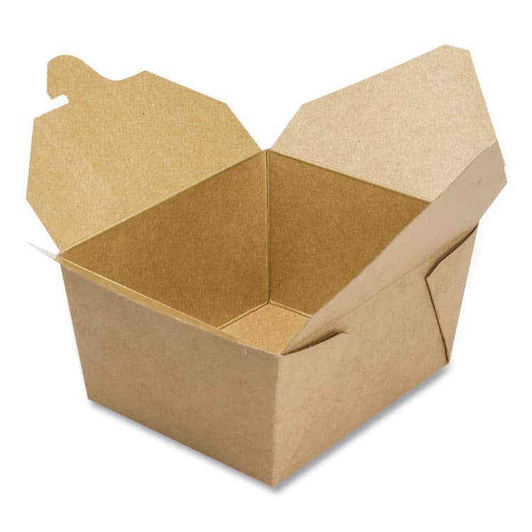 GEN Reclosable Kraft Take-Out Box, 30 oz, 5.06 x 4.27 x 2.4, Brown, Paper, 450/Carton (GENPAPERBOX1) thumbnail 3