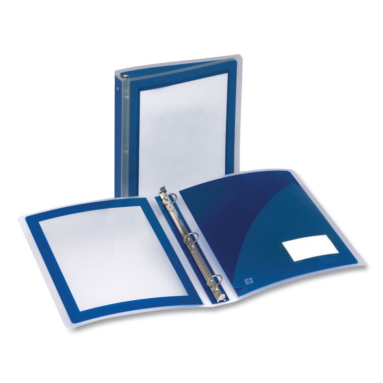 AVERY PRODUCTS CORPORATION Flexi-View Binder with Round Rings, 3 Rings, 1.5" Capacity, 11 x 8.5, Navy Blue (AVE17638)
