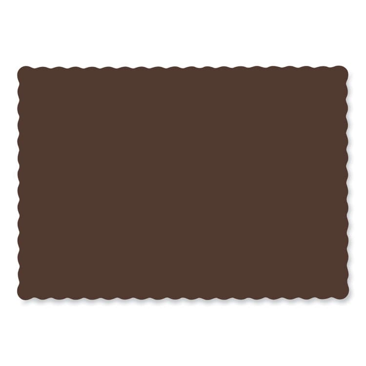 HOFFMASTER Placemats, Smooth Surface, Scalloped Edges, 14" x 10", Chocolate, 1,000/Carton (HFM310561)