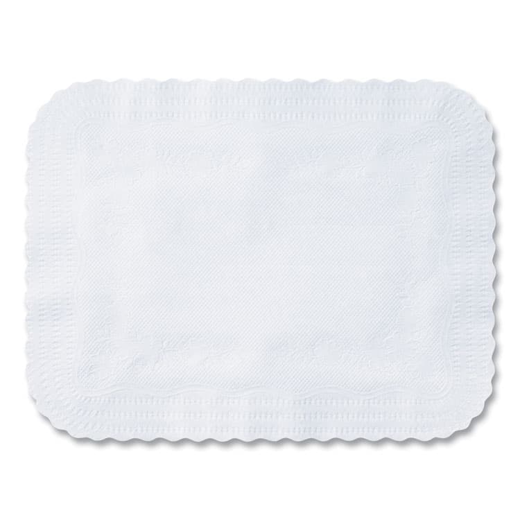 HOFFMASTER Scalloped Edge Traymat, Smooth Surface, 16.5" x 12.75", White, 1,000/Carton (HFM410211)