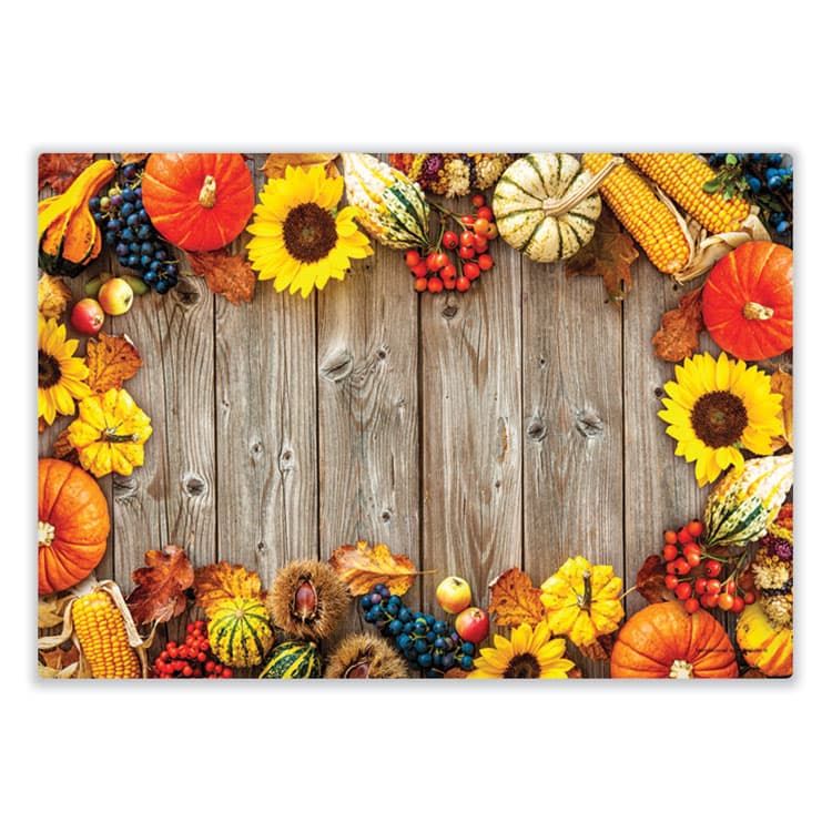 HOFFMASTER Placemats, Three Autumn Days Photo Designs, Smooth Surface, Straight Edges, 14" x 10", Multicolor, 1,000/Carton (HFM702081) thumbnail 3