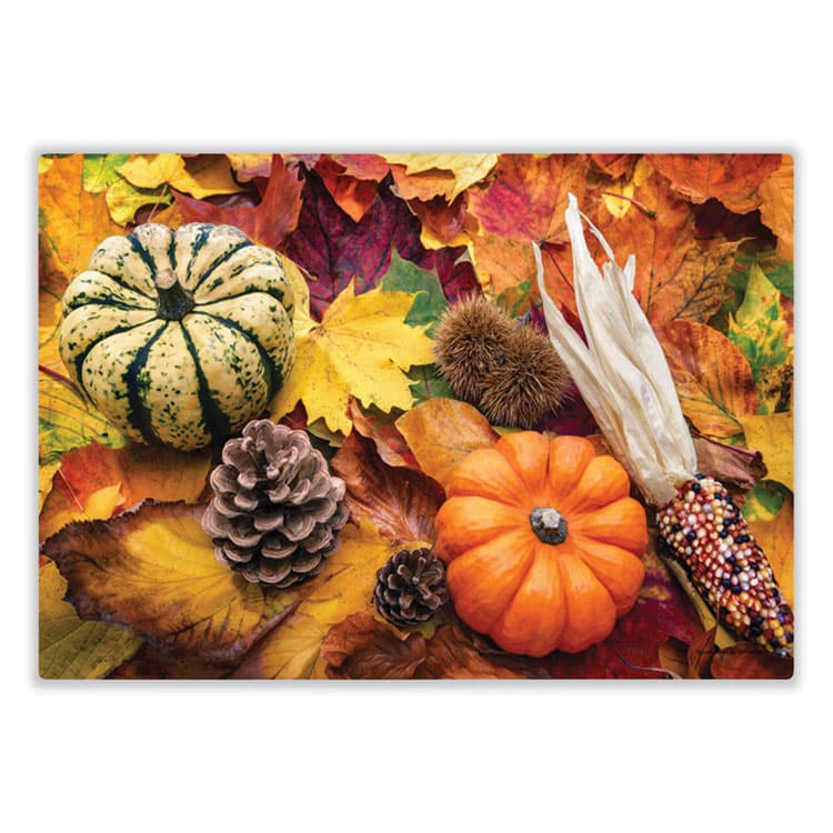 HOFFMASTER Placemats, Three Autumn Days Photo Designs, Smooth Surface, Straight Edges, 14" x 10", Multicolor, 1,000/Carton (HFM702081) thumbnail 4