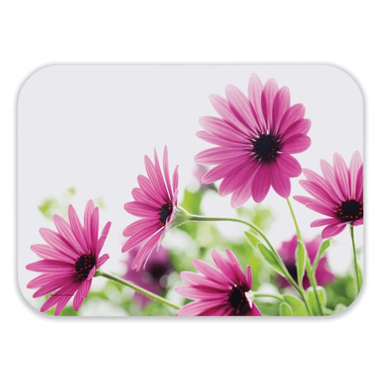 HOFFMASTER Straight Edge Traymat, Bright Daisy Photography, Smooth Surface, 19" x 14", Violet/Green/White, 500/Carton (HFM832775)