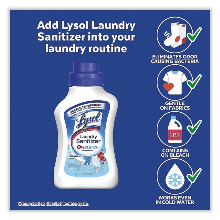 RECKITT BENCKISER Laundry Sanitizer, Liquid, Crisp Linen, 90 oz, 4/Carton (RAC95872) thumbnail 4