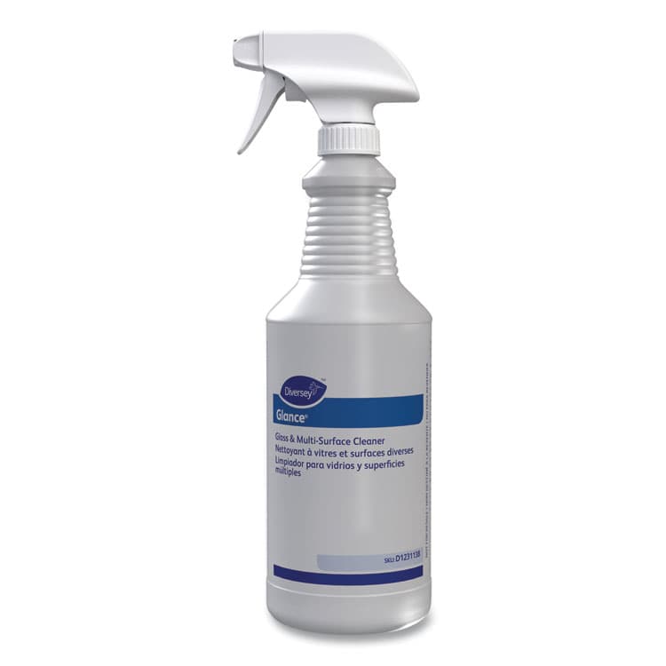 DIVERSEY Glance Glass and Multi-Surface Cleaner Spray Bottle, 32 oz, Clear, 12/Carton (DVOD1231138)