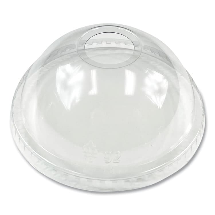 BOARDWALK PET Cold Cup Dome Lids, Fits 9 oz to 10 oz Cold Cups, Plastic, Clear, 1,000/Carton (BWKPET910DOME) thumbnail 2