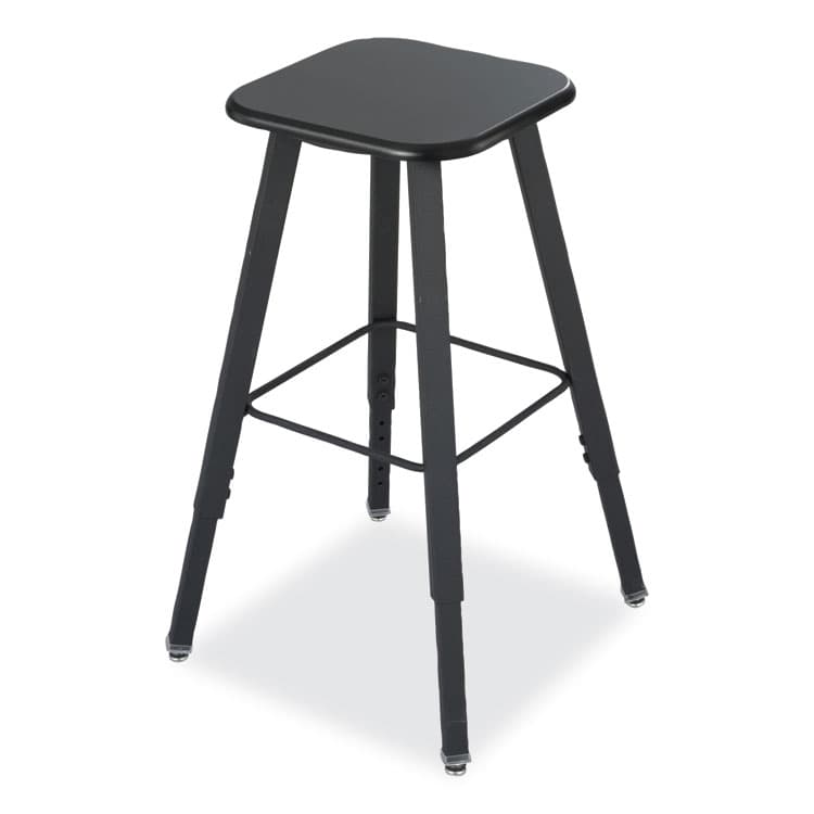 SAFCO PRODUCTS AlphaBetter Adjustable-Height Student Stool, Backless, Supports Up to 250 lb, 35.5" Seat Height, Black (SAF1205BL)