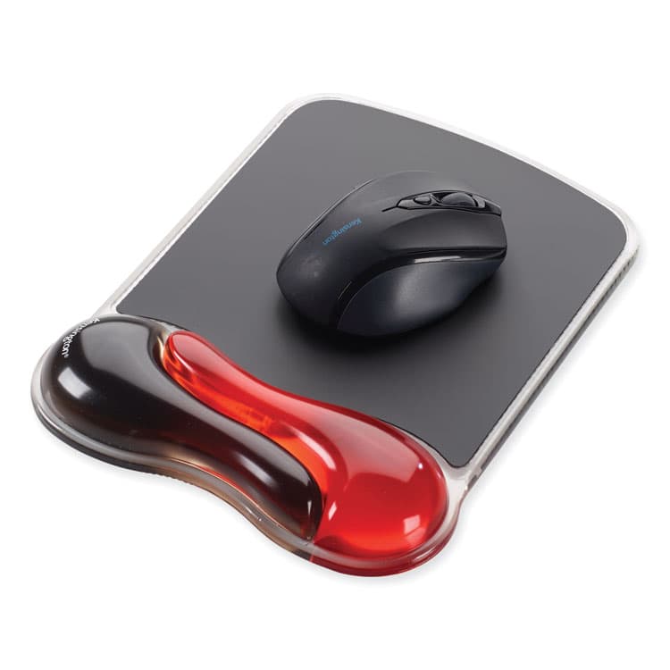 ACCO BRANDS, . Duo Gel Wave Mouse Pad with Wrist Rest, 9.37 x 13, Red (KMW62402) thumbnail 4