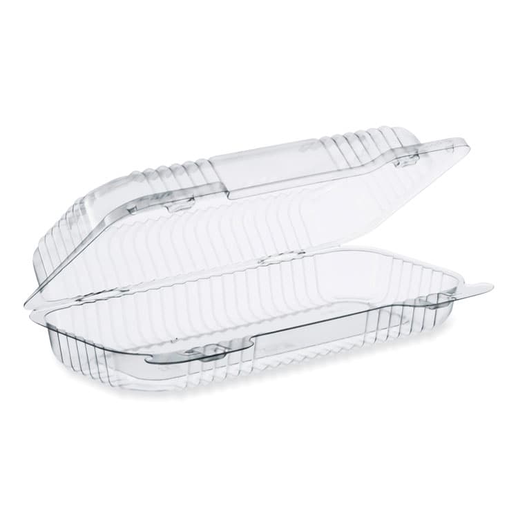 DART StayLock Clear Hinged Lid Containers, 4.5" x 8.5" x 2.1", Clear, Plastic, 250/Carton (DCCC18UT1)
