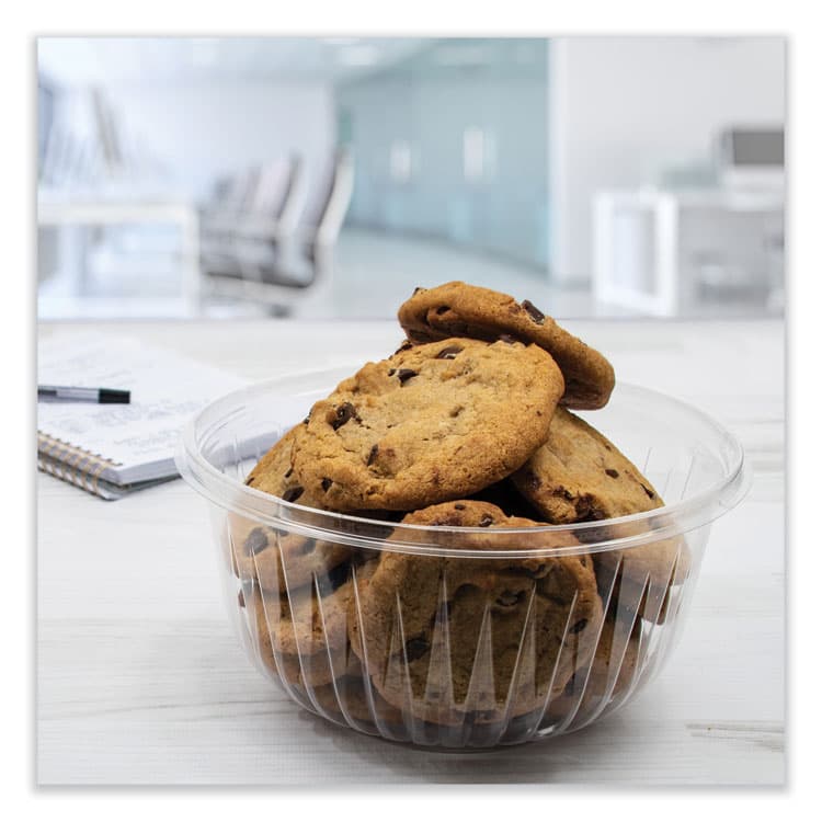 DART PresentaBowls Clear Bowls, 48 oz, Plastic, 63/Bag, 252/Carton (DCCC48B) thumbnail 3