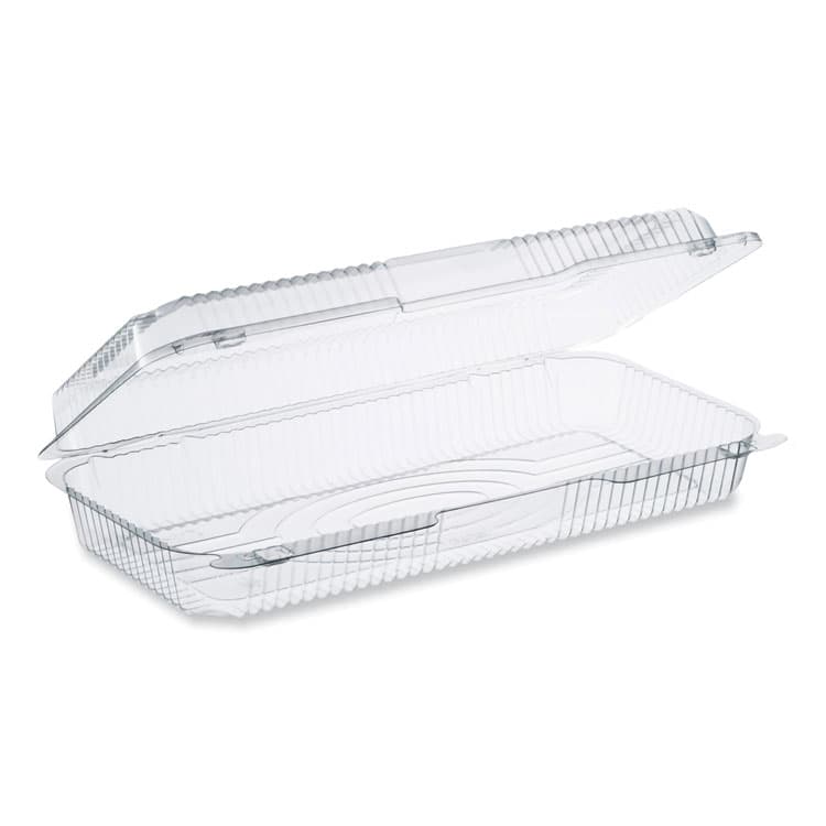 DART StayLock Clear Hinged Lid Containers, 8 x 13.38 x 2.6, Clear, Plastic, 200/Carton (DCCPET90UT1)