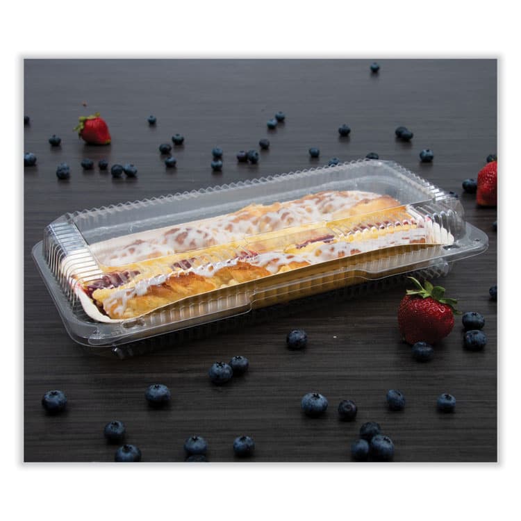 DART StayLock Clear Hinged Lid Containers, 8 x 13.38 x 2.6, Clear, Plastic, 200/Carton (DCCPET90UT1) thumbnail 2