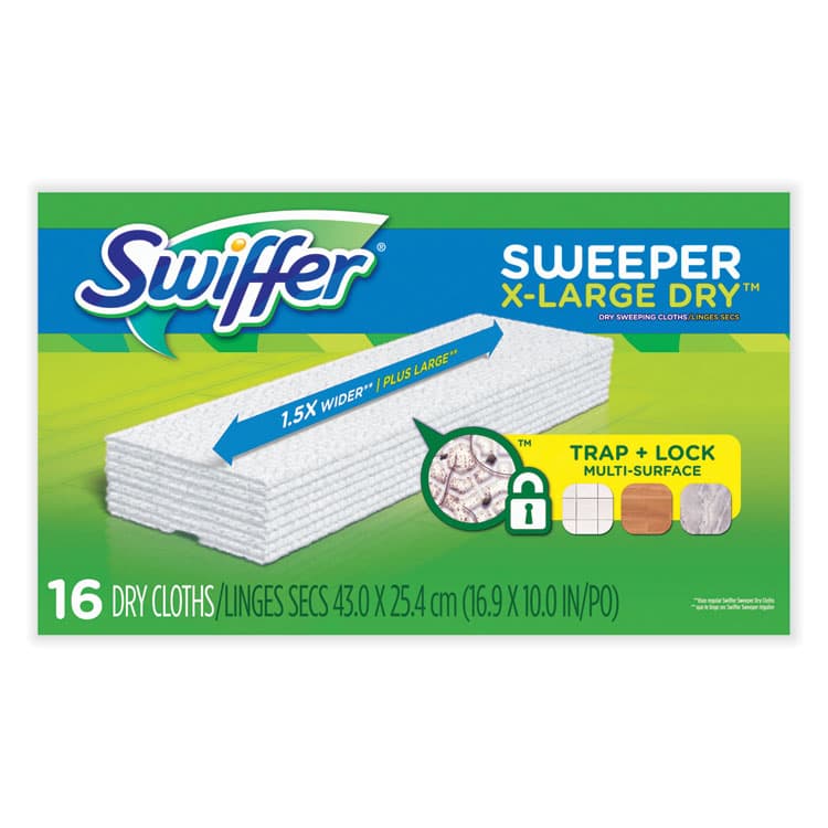 PROCTER & GAMBLE Sweeper XL Dry Refill Cloths, 16.9" x 9.8", White, 16/Box (PGC96826) thumbnail 2