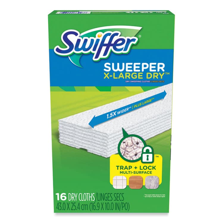 PROCTER & GAMBLE Sweeper XL Dry Refill Cloths, 16.9" x 9.8", White, 16/Box (PGC96826) thumbnail 3