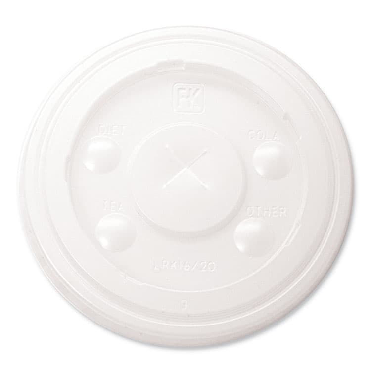 FABRI-KAL RK Cup Lids, Fits 16 oz to 20 oz Cold Cups, Plastic, Translucent, 1,000/Carton (FABLRK1620) thumbnail 4