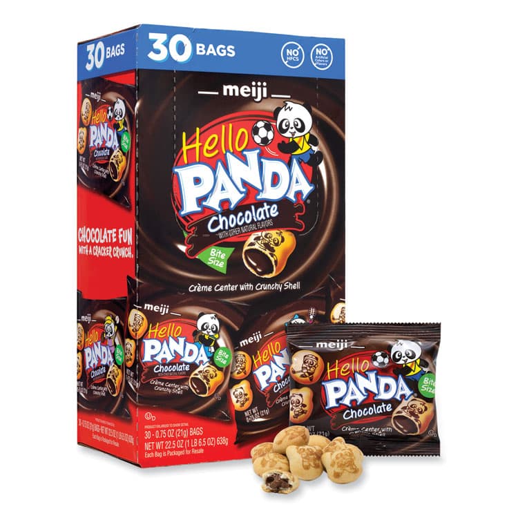 MEIJI AMERICA . Hello Panda Chocolate Creme Filled Cookies, 0.75 oz Bag, 30 Bags/Carton (GRR22002038)