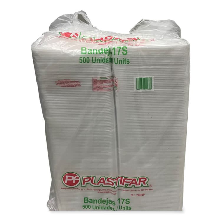 GEN Meat Trays, #17S, 8.5 x 4.69 x 0.64, White, Foam, 500/Carton (GEN17SWH) thumbnail 2