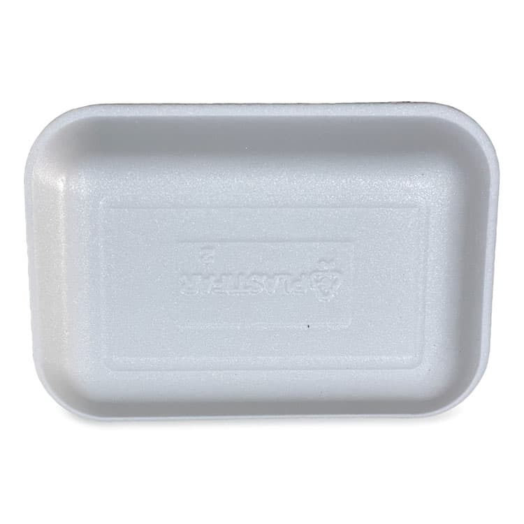 GEN Meat Trays, #2, 8.5 x 6.03 x 1.11, White, Foam, 500/Carton (GEN2WH) thumbnail 3