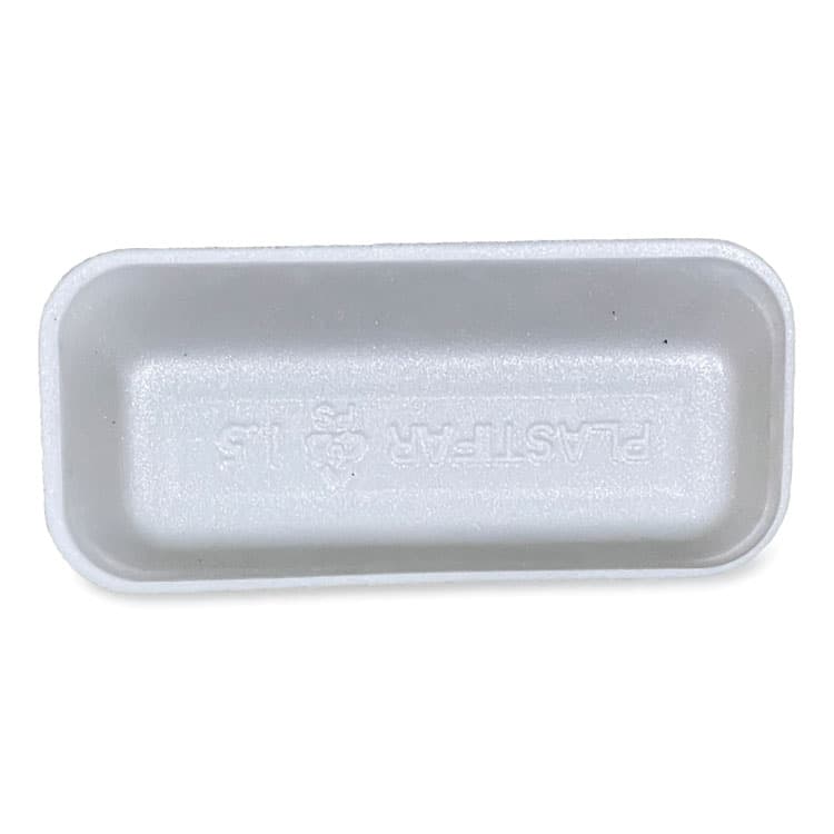 GEN Meat Trays, #1.5, 8.38 x 3.94 x 1.1, White, Foam, 1,000/Carton (GEN15WH) thumbnail 3