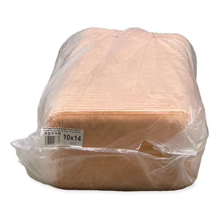 GEN Meat Trays, 13.81 x 9.25 x 2.7, Yellow, Foam, 100/Carton (GEN1014YEL) thumbnail 2