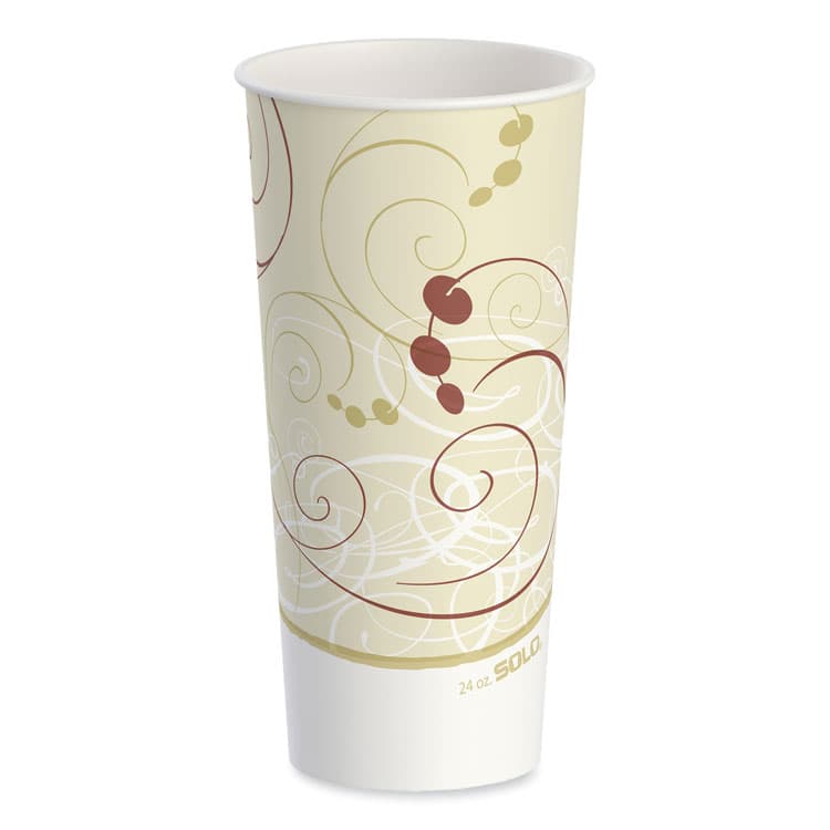 DART Double Sided Poly Paper Cold Cups, 24 oz, Symphony Design, 50/Sleeve, 20 Sleeves/Carton (SCCRP24TPJ8000)