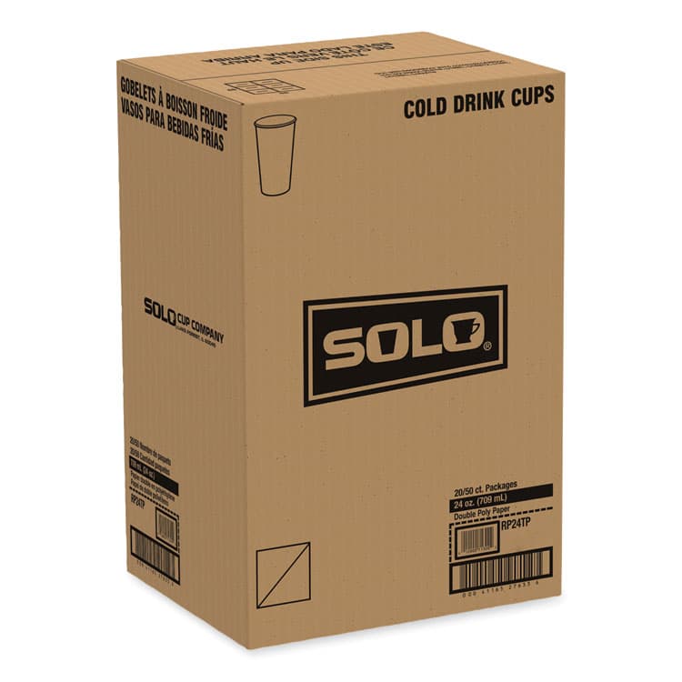 DART Double Sided Poly Paper Cold Cups, 24 oz, Symphony Design, 50/Sleeve, 20 Sleeves/Carton (SCCRP24TPJ8000) thumbnail 4