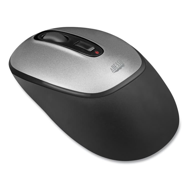 ADESSO iMouse A10 Antimicrobial Wireless Mouse, 2.4 GHz Frequency/30 ft Wireless Range, Left/Right Hand Use, Black/Silver (ADEA10) thumbnail 3