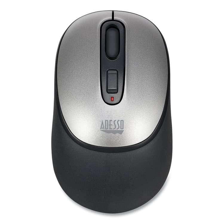 ADESSO iMouse A10 Antimicrobial Wireless Mouse, 2.4 GHz Frequency/30 ft Wireless Range, Left/Right Hand Use, Black/Silver (ADEA10) thumbnail 2