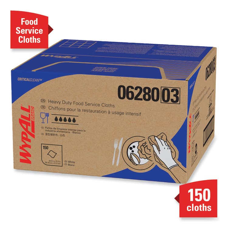 KIMBERLY CLARK X80 Foodservice Towel, Kimfresh Antimicrobial Hydroknit, 12 x 23.4, Unscented, White/Blue Stripe, 150/Carton (KCC06280) thumbnail 3