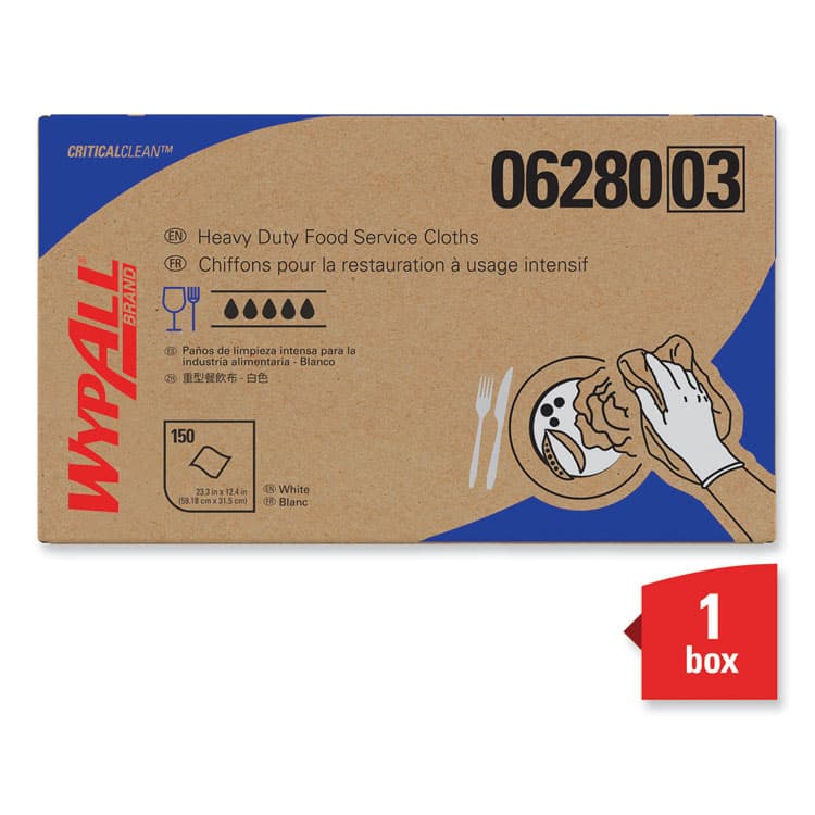 KIMBERLY CLARK X80 Foodservice Towel, Kimfresh Antimicrobial Hydroknit, 12 x 23.4, Unscented, White/Blue Stripe, 150/Carton (KCC06280) thumbnail 2