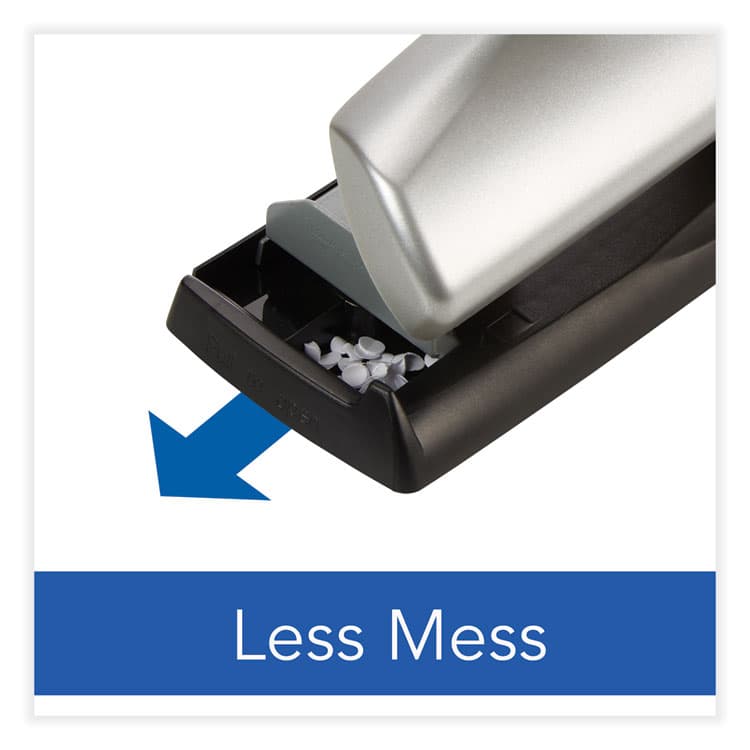 ACCO BRANDS, . 20-Sheet LightTouch Desktop Two- to Seven-Hole Punch, 9/32" Holes, Silver/Black (SWI74030) thumbnail 4